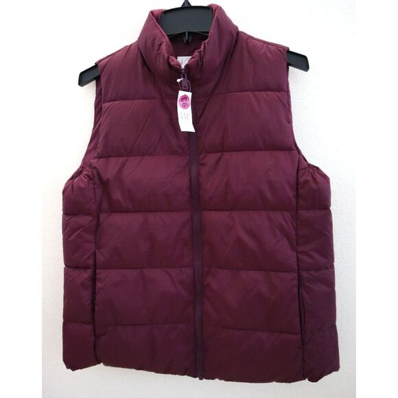 Gap Women's Sz M Purple Huckleberry ColdControl Quilted WR Puffer Vest - Picture 1 of 6